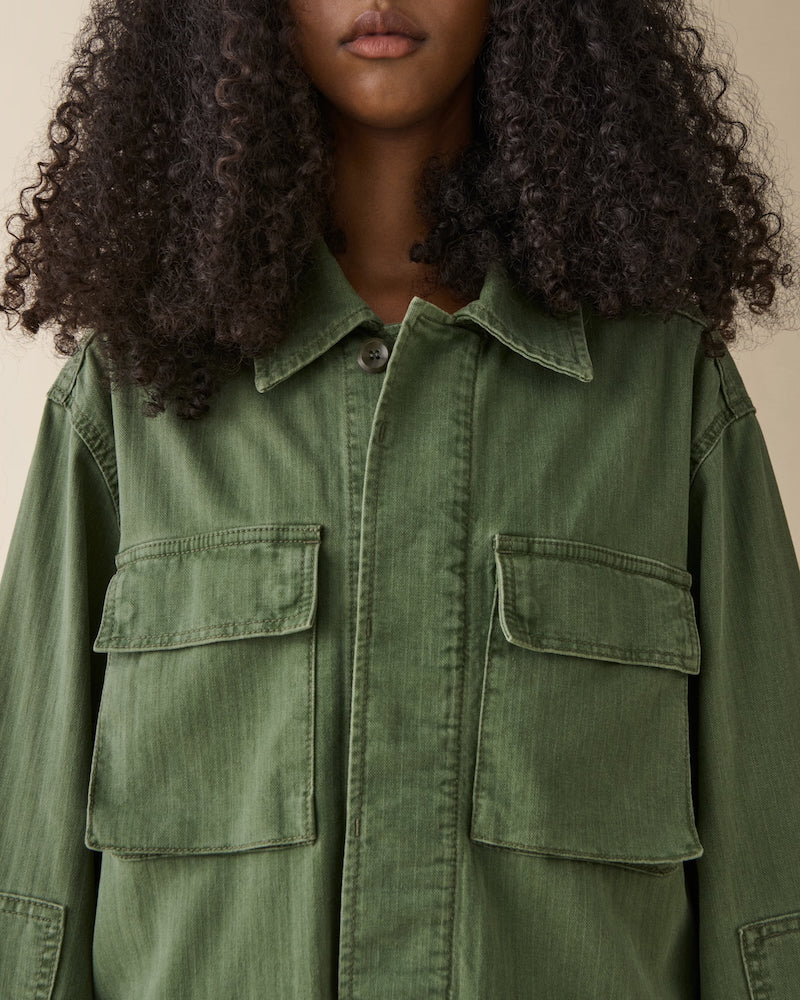 Lucy - chevron green