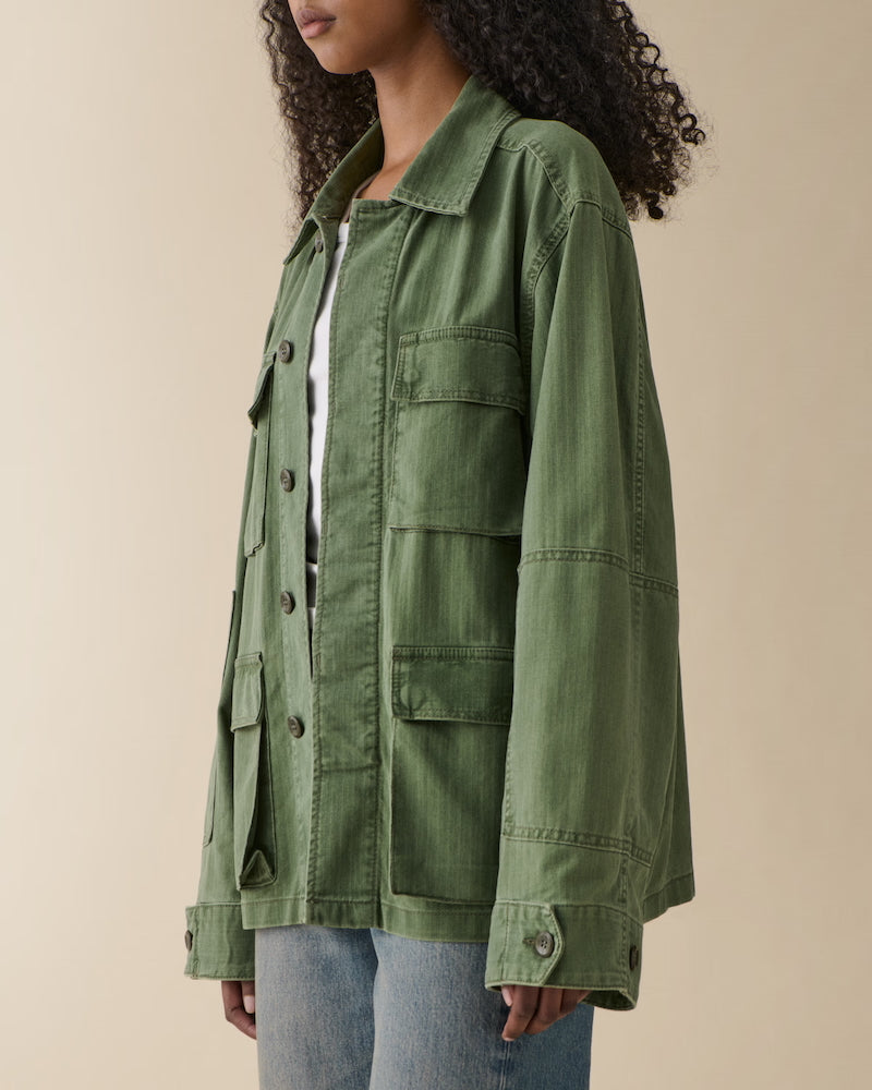 Lucy - chevron green