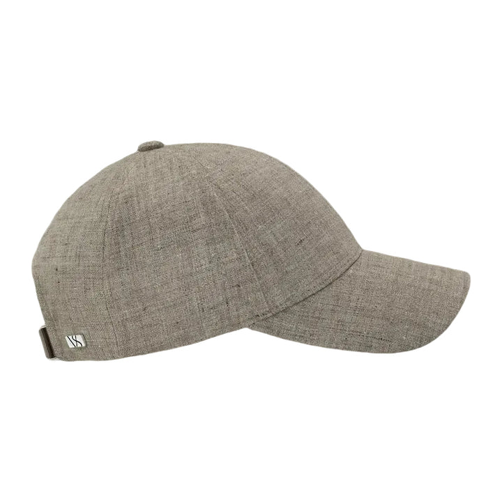 Linen sport cap- argent khaki