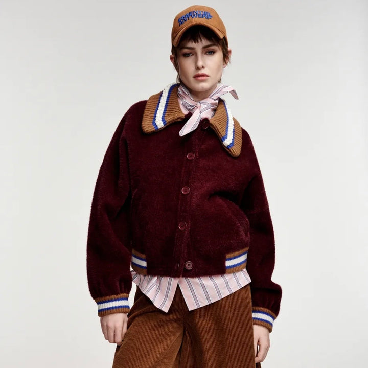 Kamore Knit Jacket - Burgundy