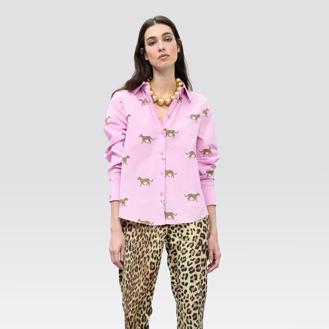 Leopard Blouse - Pink