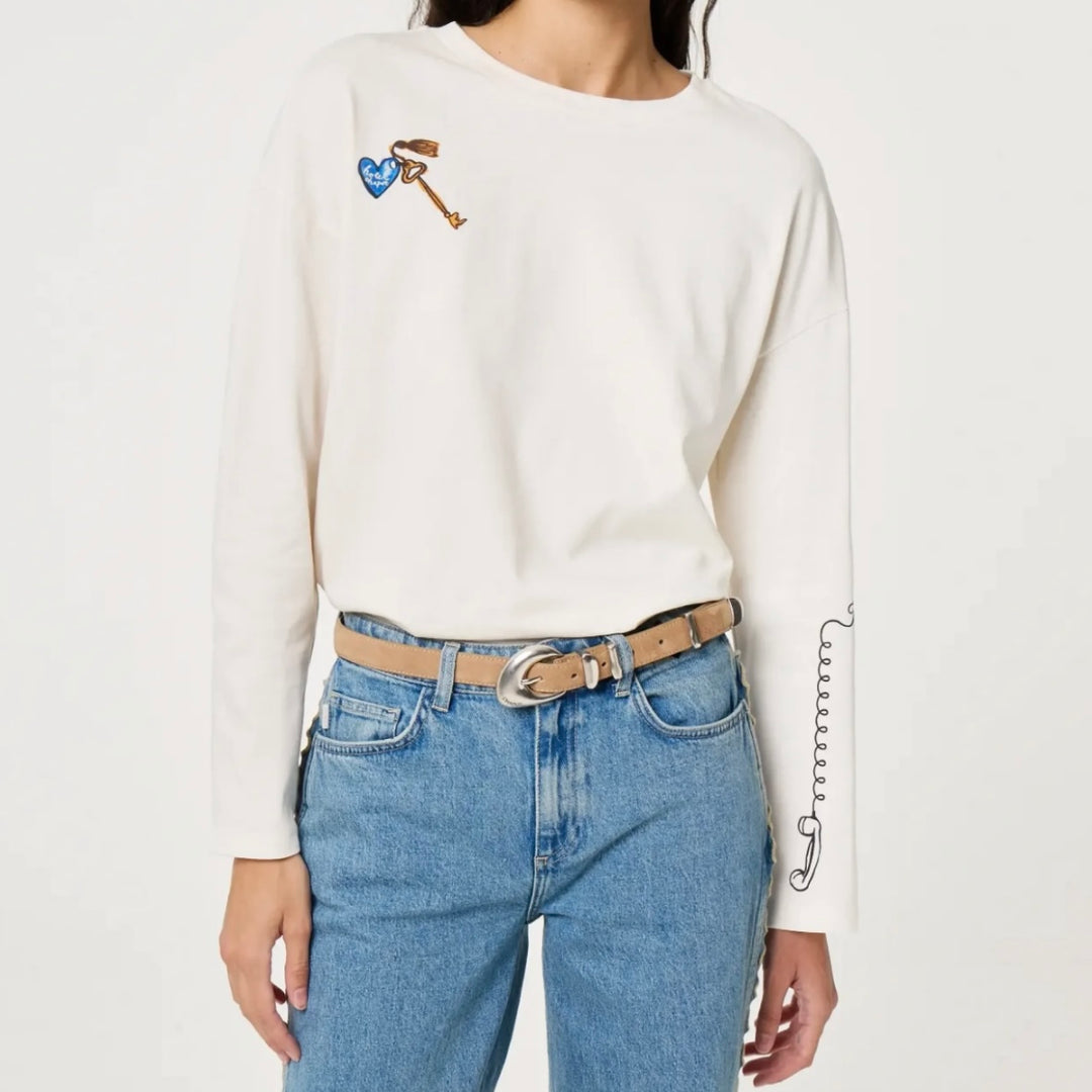 Phileine LS T-shirt - Cosy White