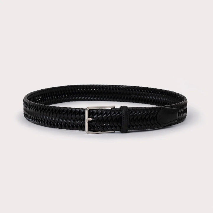 Laghi braided leather belt - black