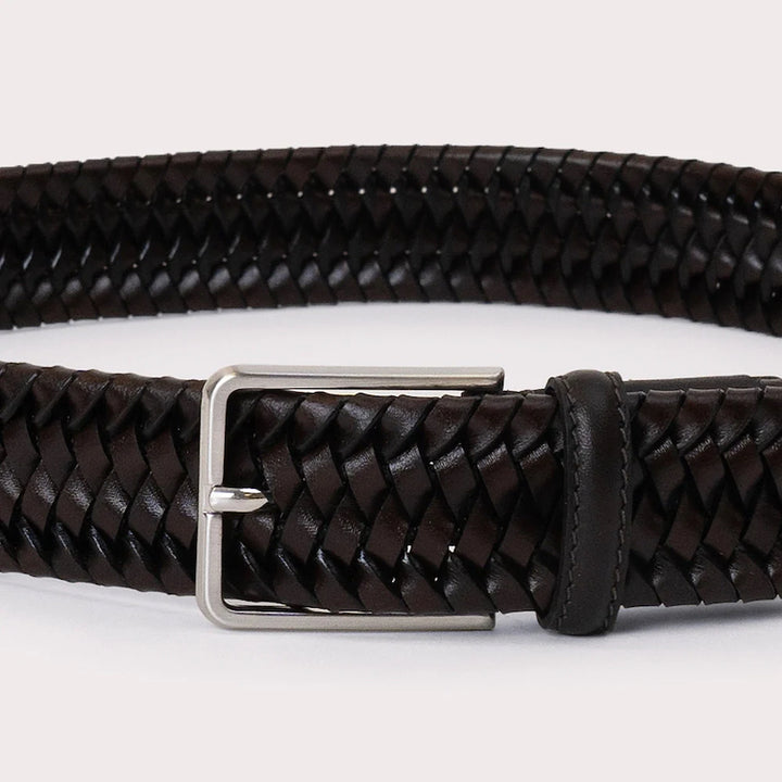 Laghi braided leather belt - brown