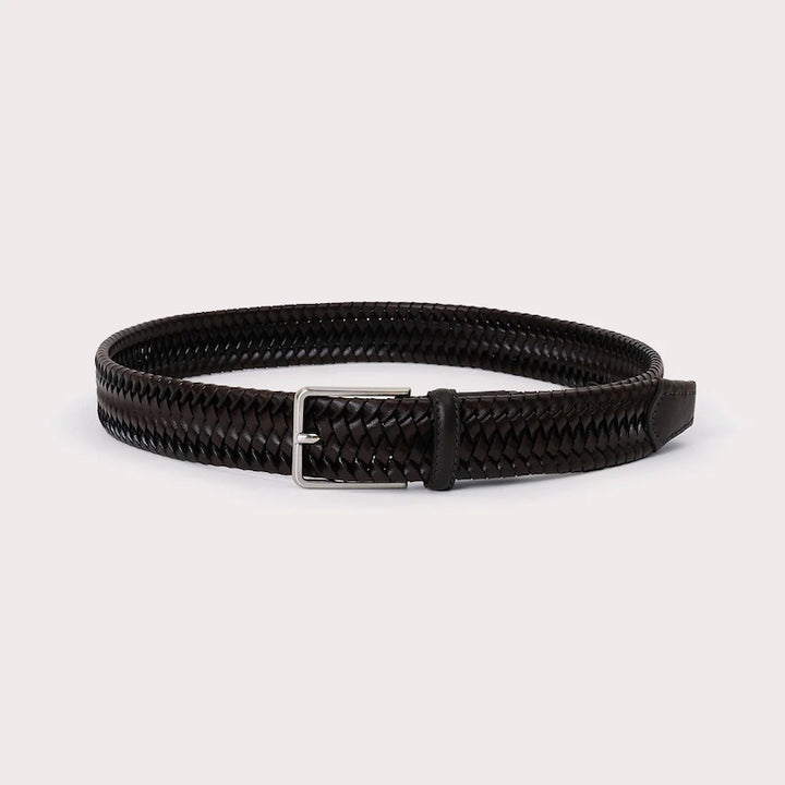 Laghi braided leather belt - brown