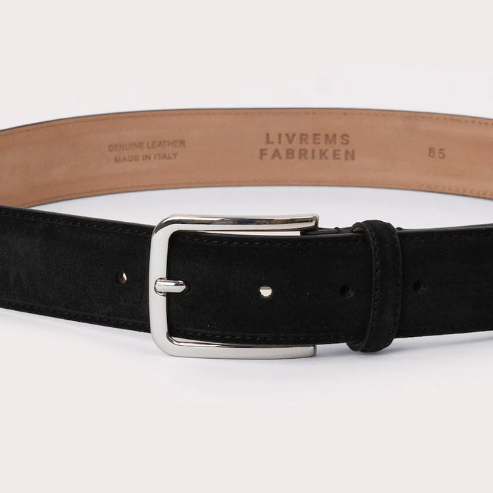 Longarone suede leather belt - black