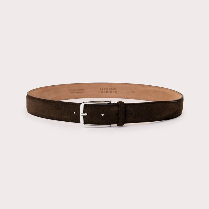 Longarone suede leather belt -brown