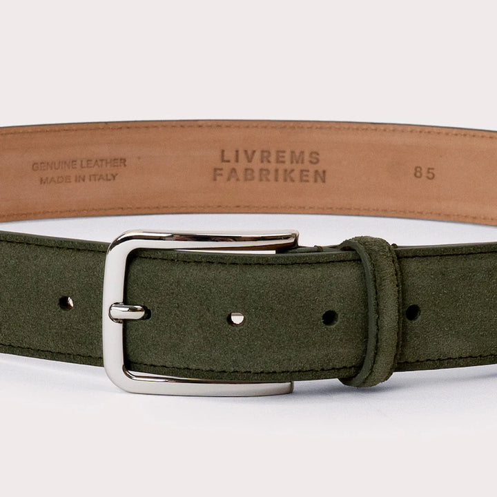 Longarone suede leather belt - green