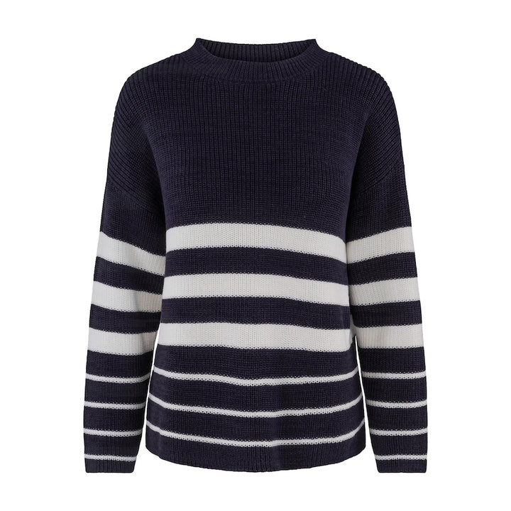 Striped pullover - navy/white