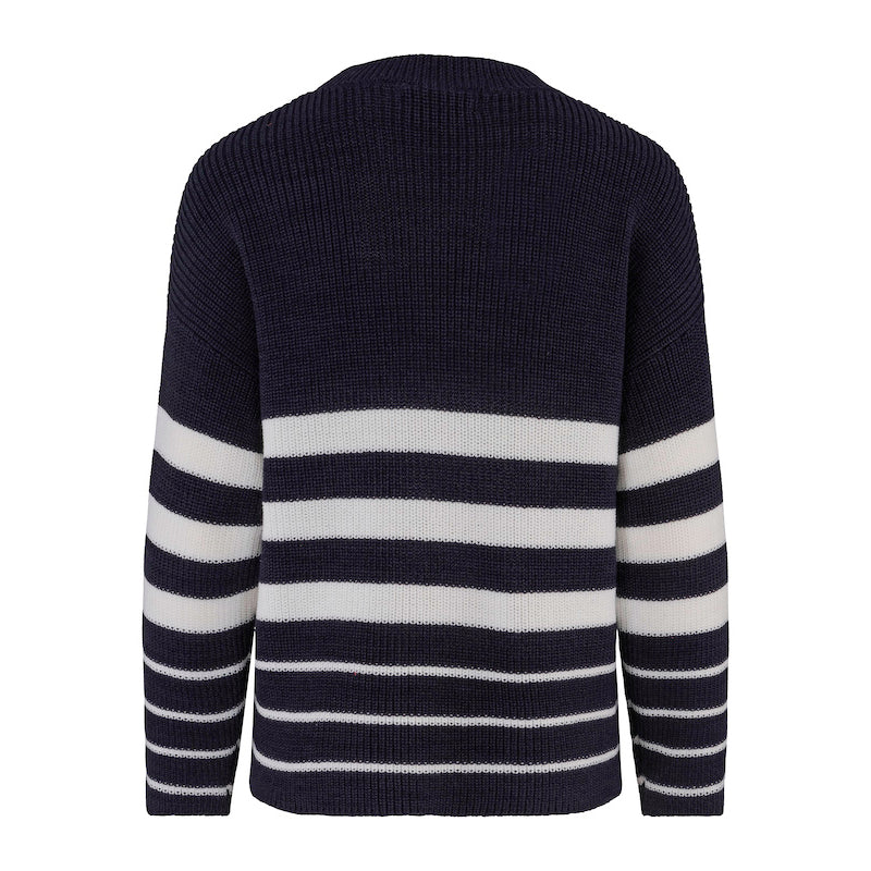 Striped pullover - navy/white