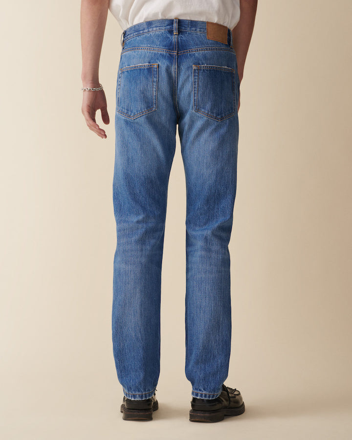 TM005 Tapered - ring spun mid blue