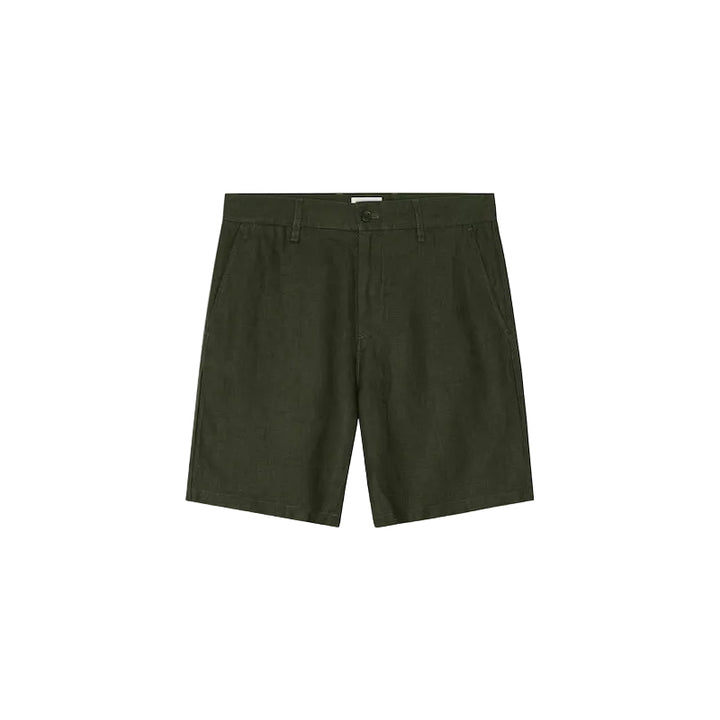 Aden linen 1454 shorts - dark army