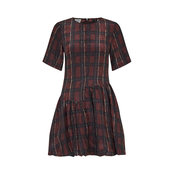 Astrid dress - dark red check