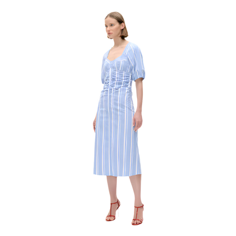 Atiya dress - breezy blue stripe