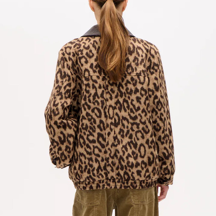 Beline jacket - wool camel leopard