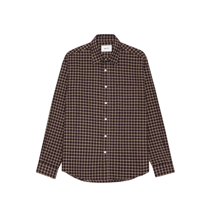 Deon flannel shirt - bordeaux check