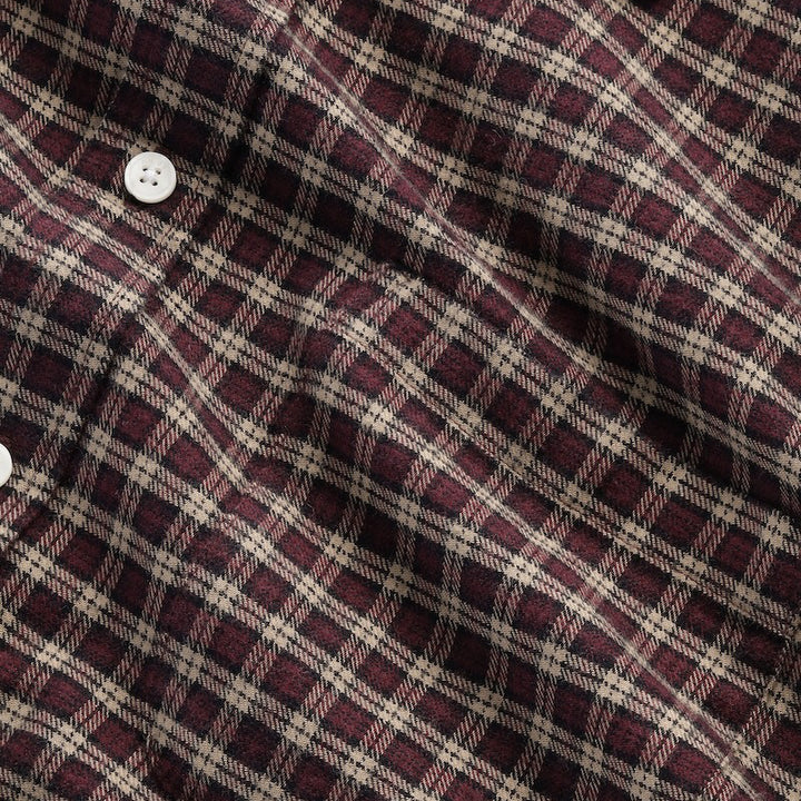 Deon flannel shirt - bordeaux check