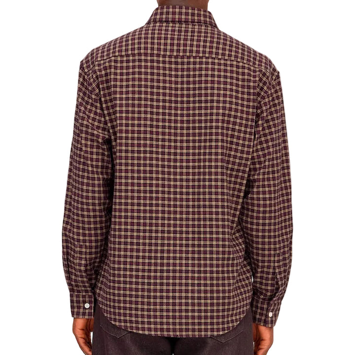 Deon flannel shirt - bordeaux check