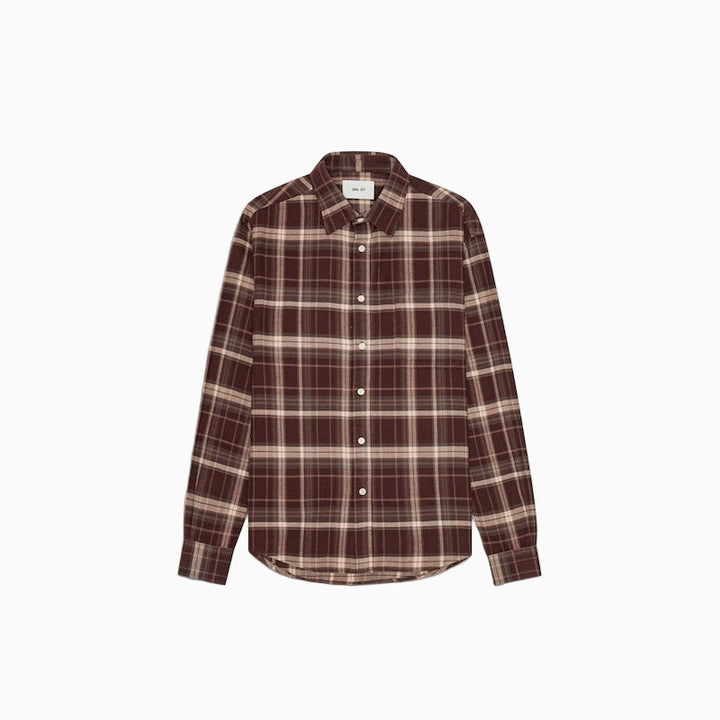 Deon flannel shirt - dusky port