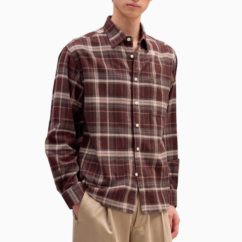 Deon flannel shirt - dusky port