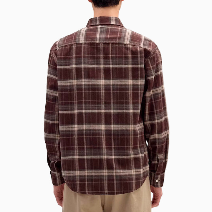 Deon flannel shirt - dusky port