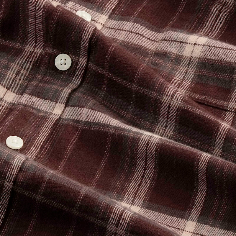 Deon flannel shirt - dusky port