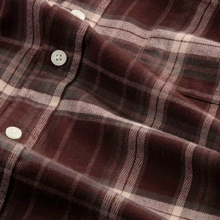 Deon flannel shirt - dusky port