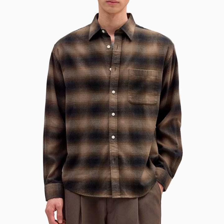 Deon flannel shirt - black check