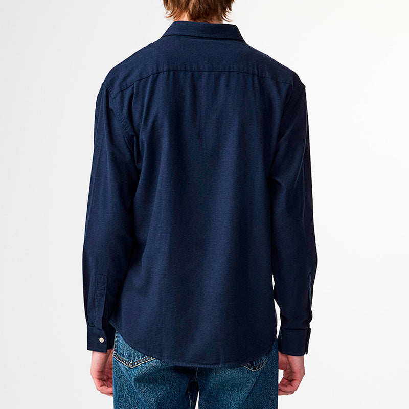 Deon flannel shirt - navy blue
