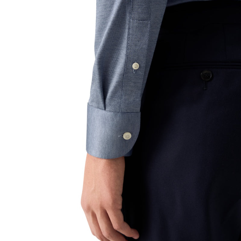 Filo di scozia knit shirt - blue
