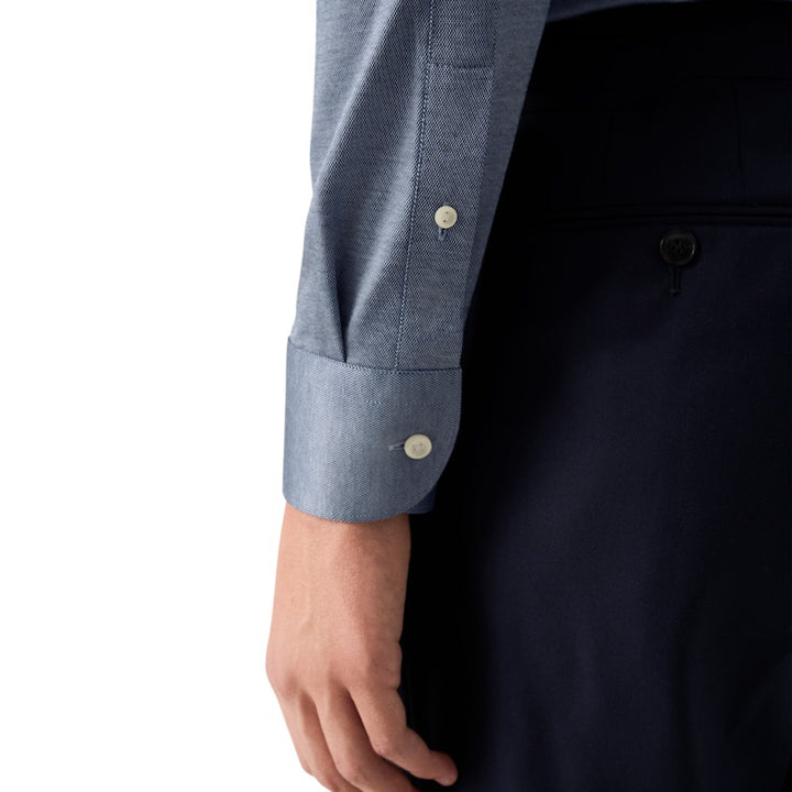 Filo di scozia knit shirt - blue