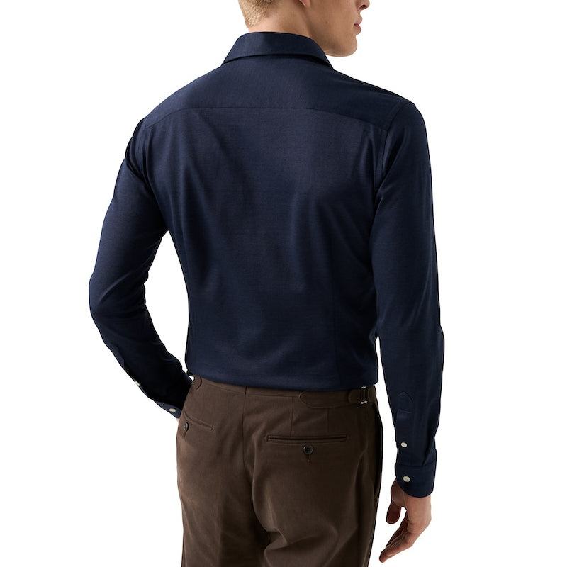 Filo di scozia knit shirt - navy