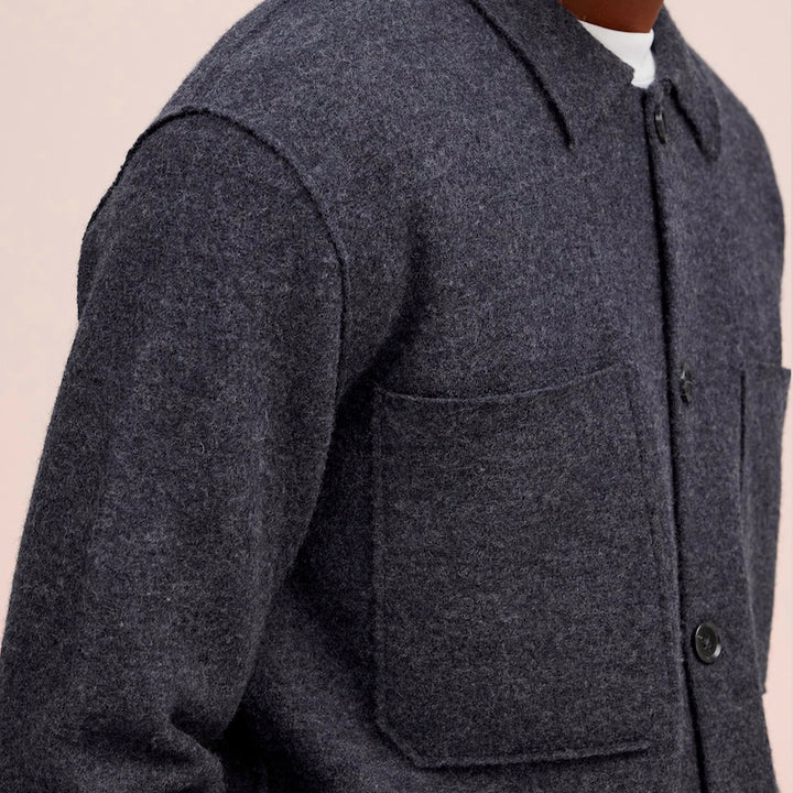 Jonas 6398 Overshirt - antracite grå melange