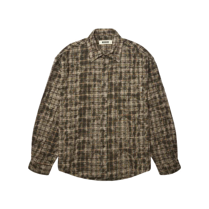 WBJong washed check shirt - honey-dark olive