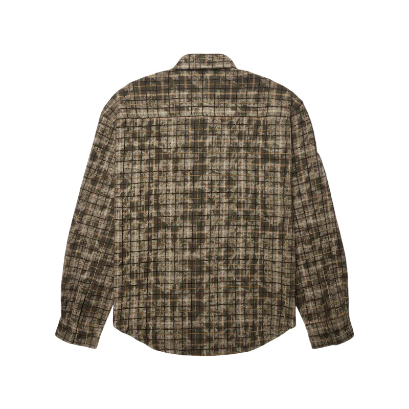 WBJong washed check shirt - honey-dark olive