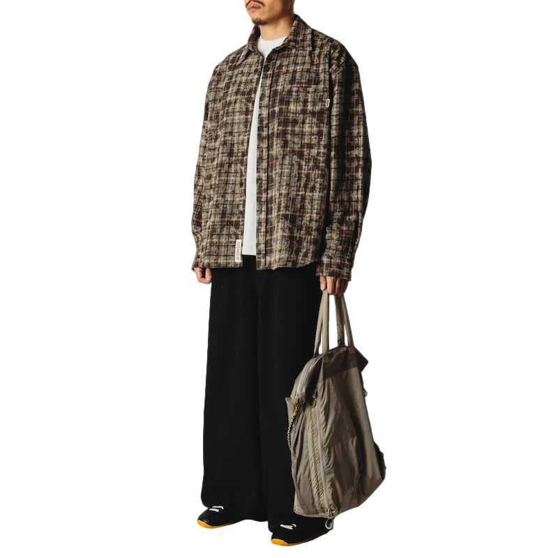 WBJong washed check shirt - honey-dark olive