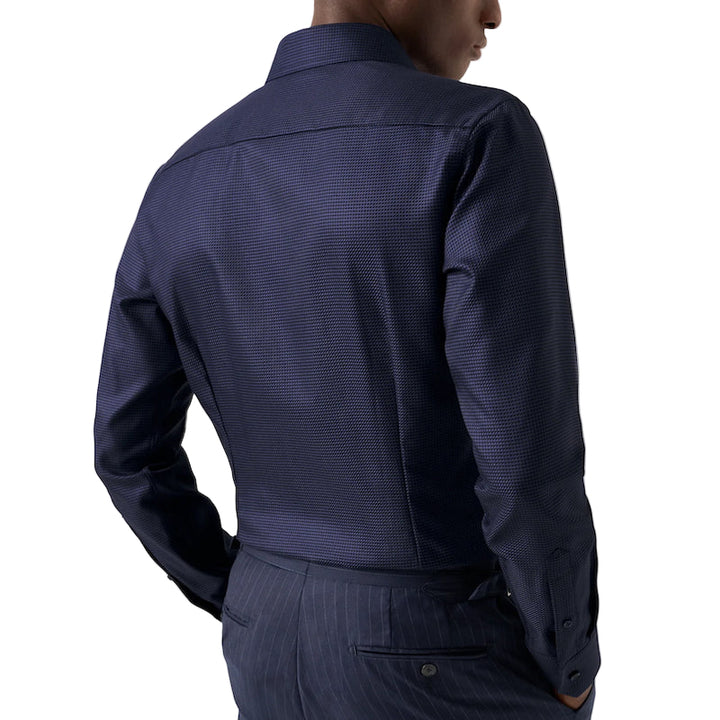 Houndstooth king twill shirt - navy