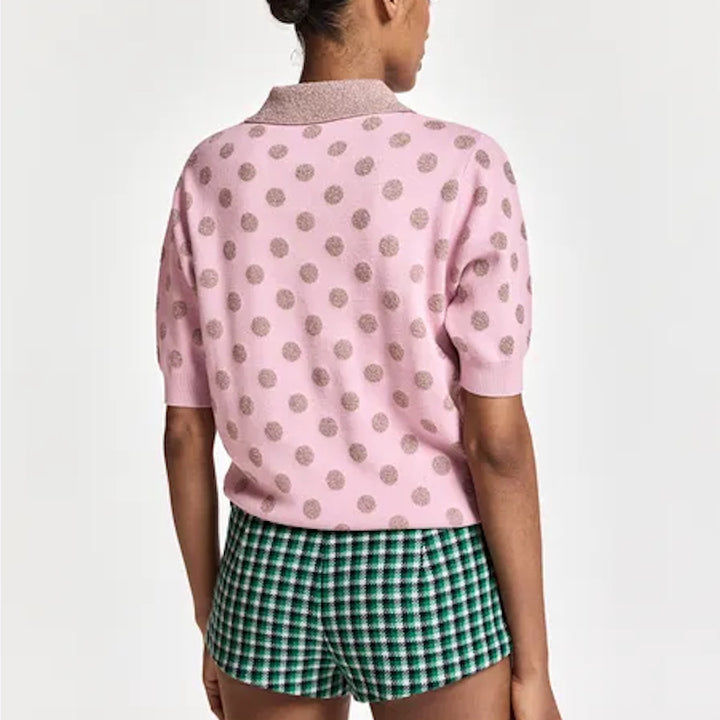 Krab dotted polo - mauve/vintage pink
