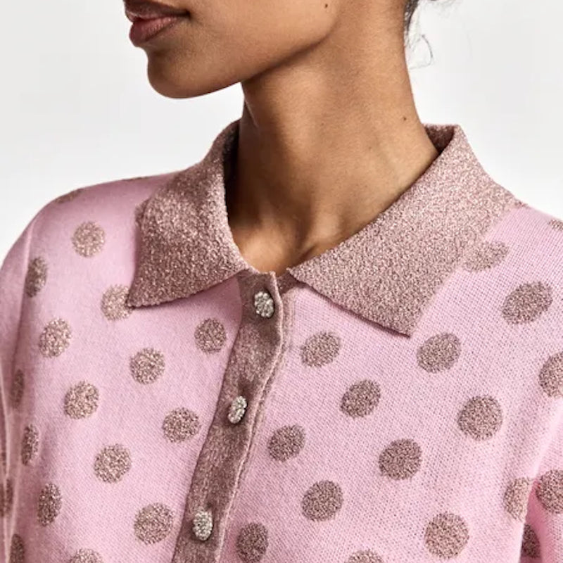 Krab dotted polo - mauve/vintage pink