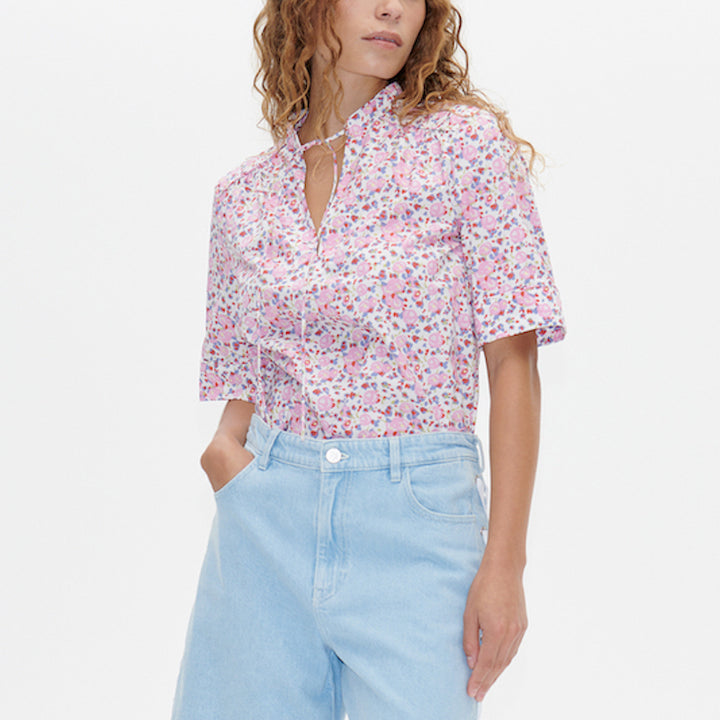 Molly blouse - pink liberty flower