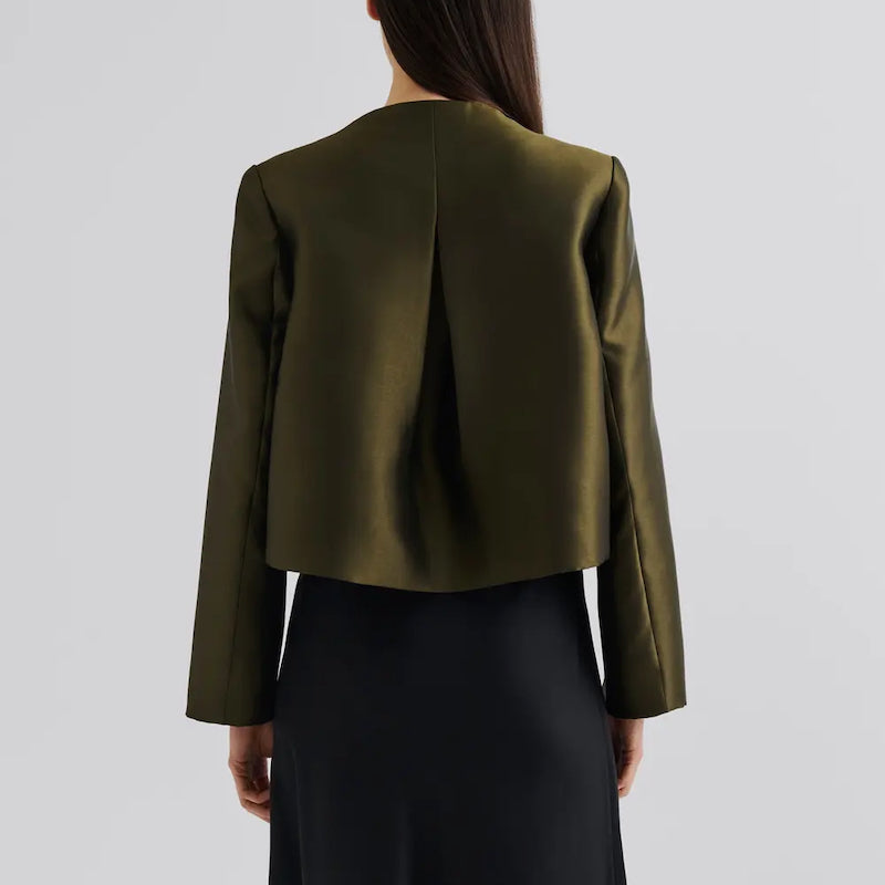 Ruthie cropped blouse - olive