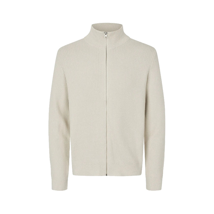 sadem zip cardigan - silver birch
