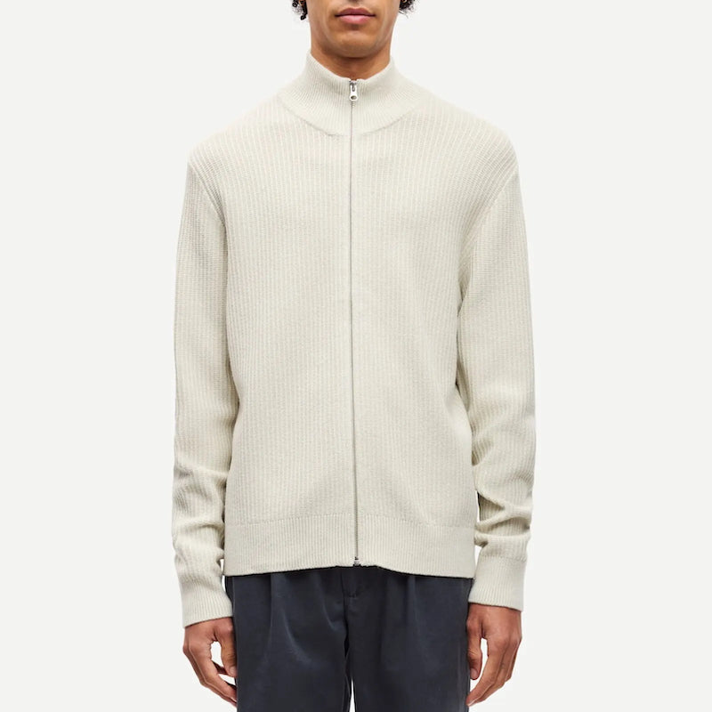 sadem zip cardigan - silver birch