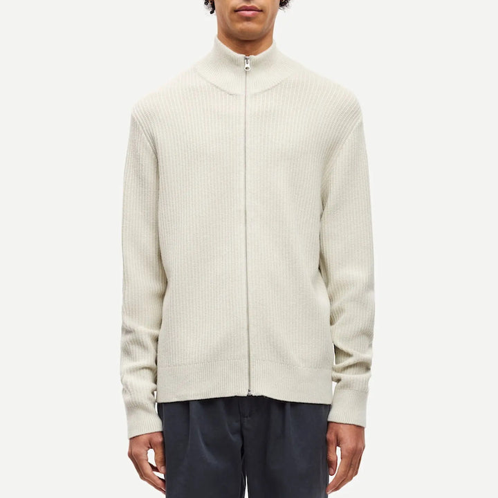 sadem zip cardigan - silver birch