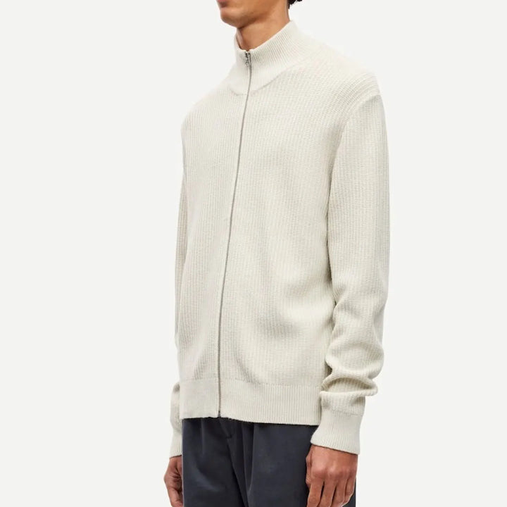 sadem zip cardigan - silver birch