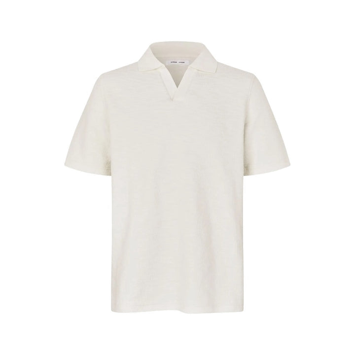 Samac v-neck polo - clear cream