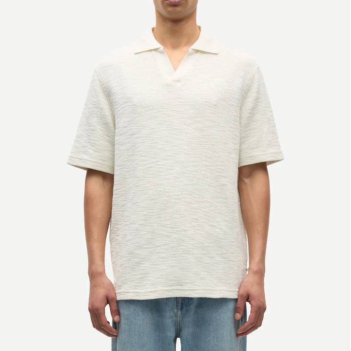 Samac v-neck polo - clear cream