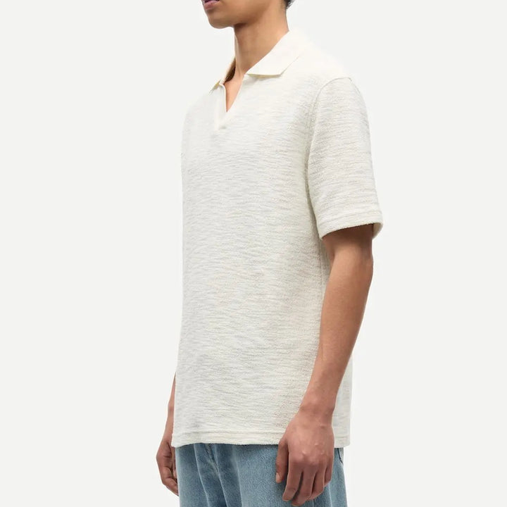 Samac v-neck polo - clear cream