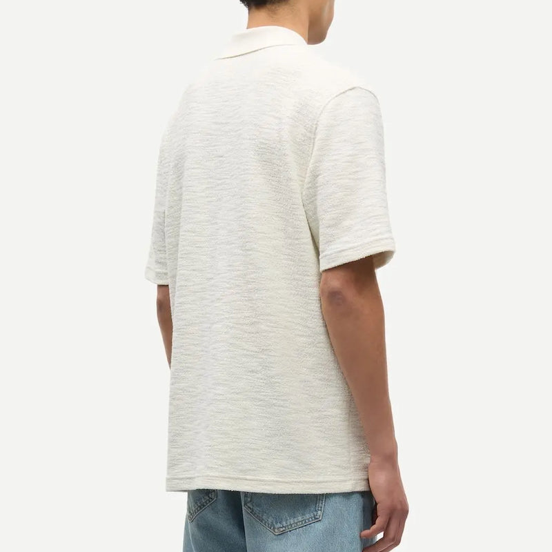 Samac v-neck polo - clear cream