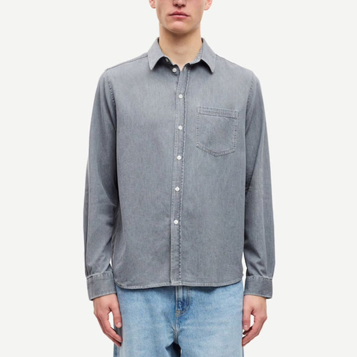 SaRyan p shirt - light grey chambray